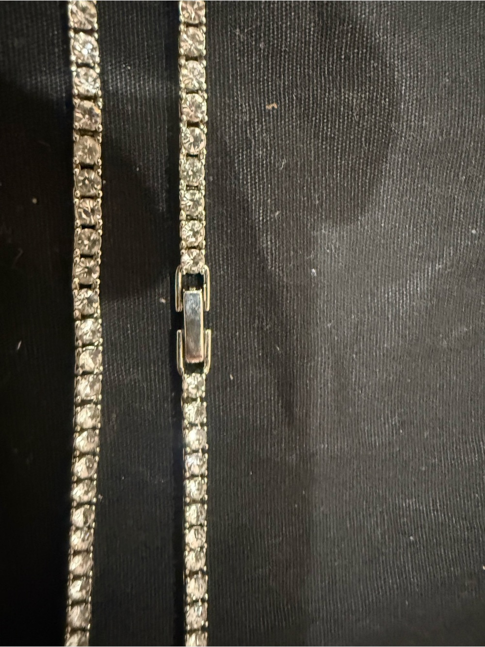 Sparkling Clear Rhinestone Tennis Necklace in Silver Tone